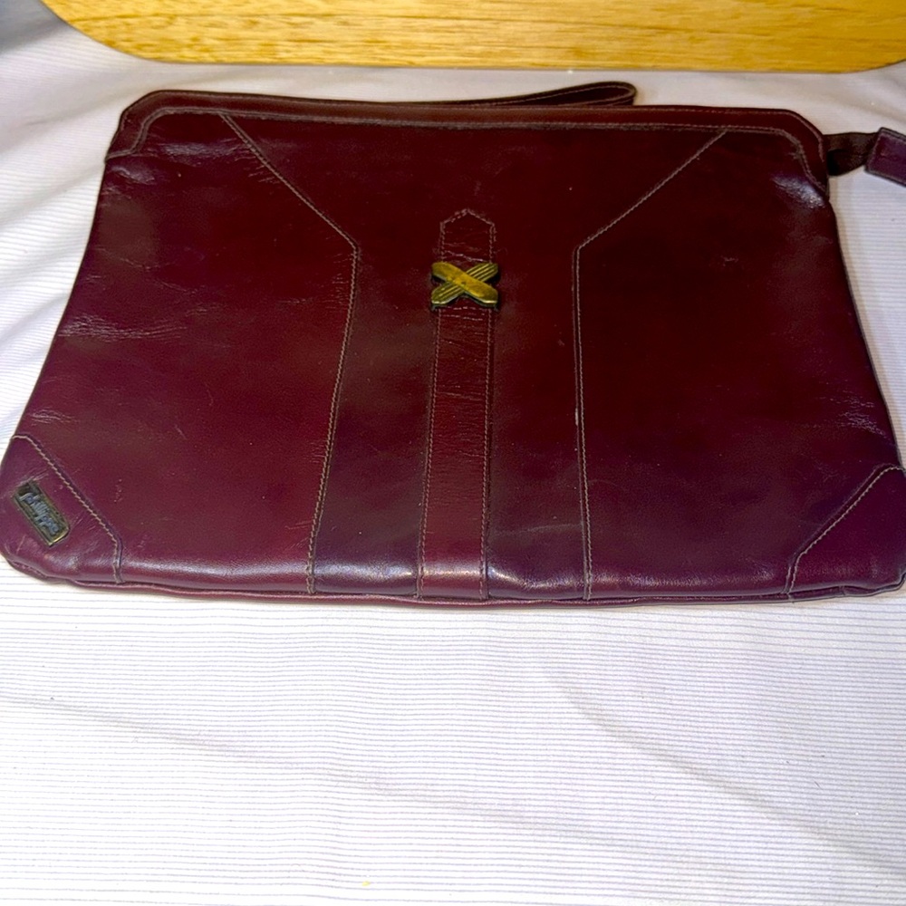 Vintage Phillippe Leather Clutch burgundy 🐈‍⬛